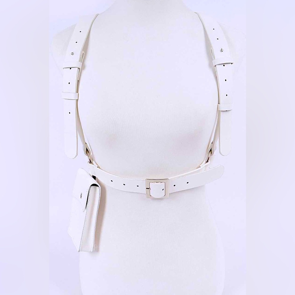 Vegan Leather Suspender Statement Belt